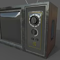 Vintage Television With Wooden Case Retro Design Antenna And CRT Screen