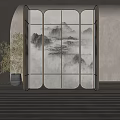 Modern new Chinese style screen partition screen partition 3d model