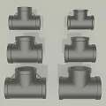 Same diameter tee DN15 DN20 DN25 tee pipe joint connector 3d model