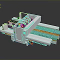 Automated Industrial Machine With White Structure And Mechanical Components On Conveyor Belts