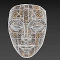 Traditional Handcrafted Wooden Mask With Intricate Geometric Patterns For Home Interior Decor