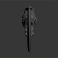 Ornate Double Bladed Battle Axe With Black Yellow Color Scheme Intricate Patterns And Metallic Handle