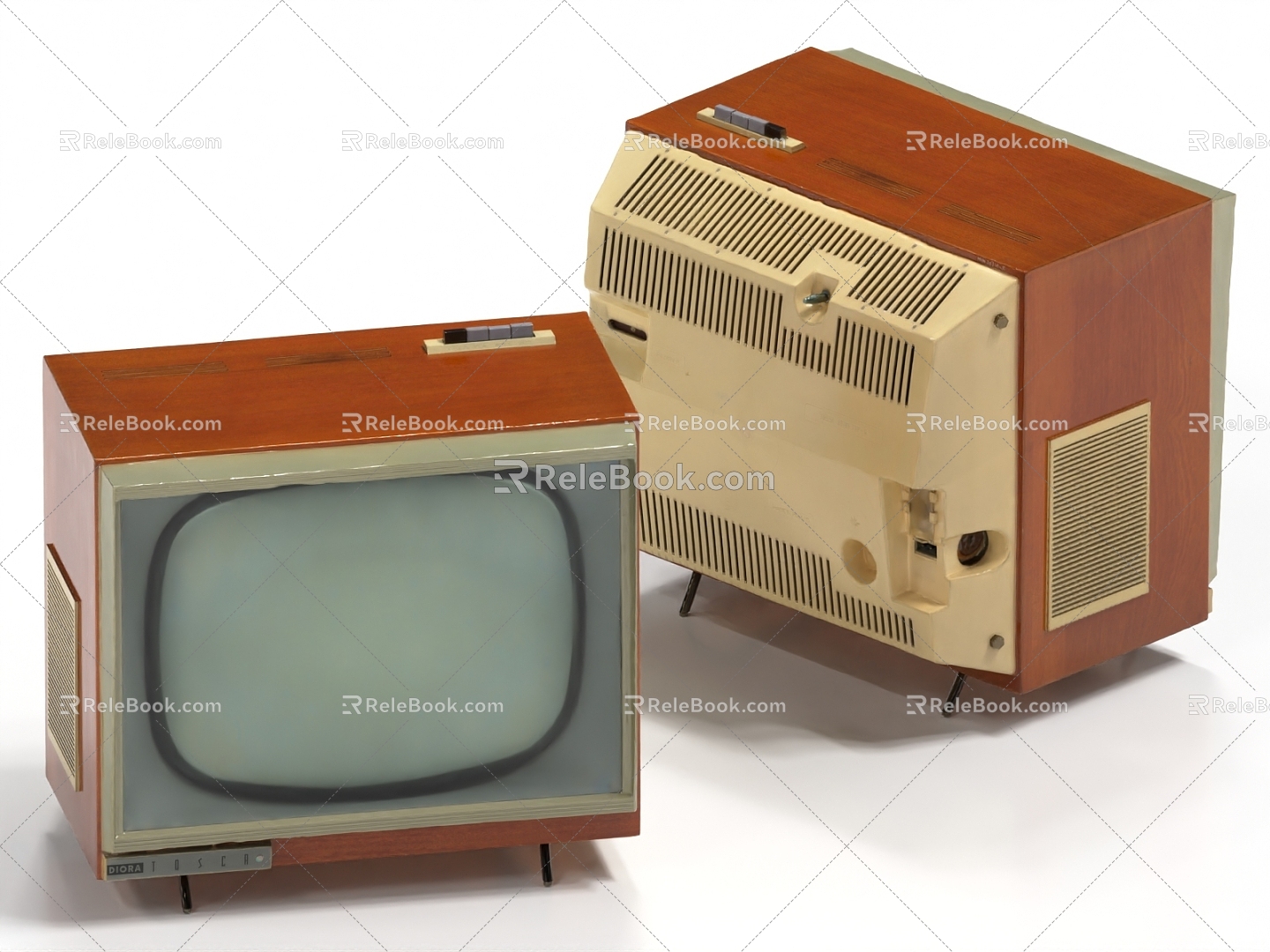 Retro TV Old TV Black and White TV Old Color TV Picture Tube TV 3d model