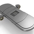 Gray Electric Skateboard With Sleek Design And Wheels 3d model
