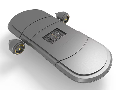 Gray Electric Skateboard With Sleek Design And Wheels 3d model Gray Electric Skateboard With Sleek Design And Wheels 3d model