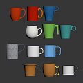 Colorful Household Mugs In Various Colors And Materials For Daily Use