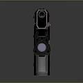 Modern Tactical Pistol with Black Barrel Red Grip Metallic Components and Sleek Design
