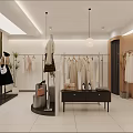 Bright Modern Minimalist Clothing Store Interior With Neat Garment And Fashion Accessory Displays