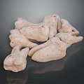 Pale Pink Head Organ Anatomical Models With Red Markings Irregular Shapes On Dark Reflective Background