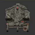 Industrial Mechanical Pump With Metal Frame Wheels Valve Connections And Control Panel