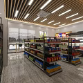 Modern Bright Supermarket Interior With Orderly Shelves And Rich Varieties Of Quality Daily Groceries