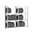 Durable Metal Storage Rack for Organizing Car Tires in Garage
