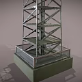Tall Metal Communication Tower With Steel Frame Antenna And Multiple Platforms