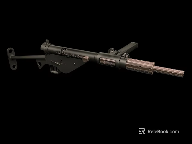Black Modern Tactical Rifle Featuring Long Barrel Adjustable Stock And Magazine 3d model 