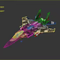 Fighter Jet With Unique Paint Design Black Brown Silver Color Scheme Detailed Wings Mechanical Patterns