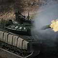 Military Tank Firing In Field With Number 2231 And Armor