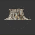 Natural Wood And Stone Decorative Piece With Tree Stump Shape Layered Texture Root Like Base