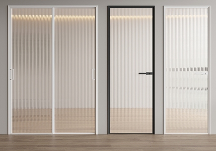 Changhong glass door sliding door single door swing door 3d model