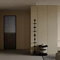 Modern Living and Dining Room Interior With Beige Sofa Dining Table Plants And Large Windows