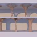 Modern Artistic Sculptural Pillars With Intricate Textured Designs In Stylish Arrangement