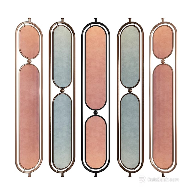 Unique Colorful Decorative Mirrors With Modern Frames For Home Wall Decor 3d model 