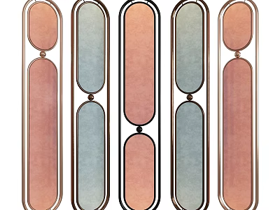 Unique Colorful Decorative Mirrors With Modern Frames For Home Wall Decor 3d model