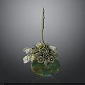 Ornate Decorative Hairpin With Green Yellow Base Silver Floral Pattern And Colorful Beads