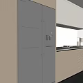 Modern Kitchen With Stainless Steel Refrigerator Countertop Appliances And Light Colored Cabinets