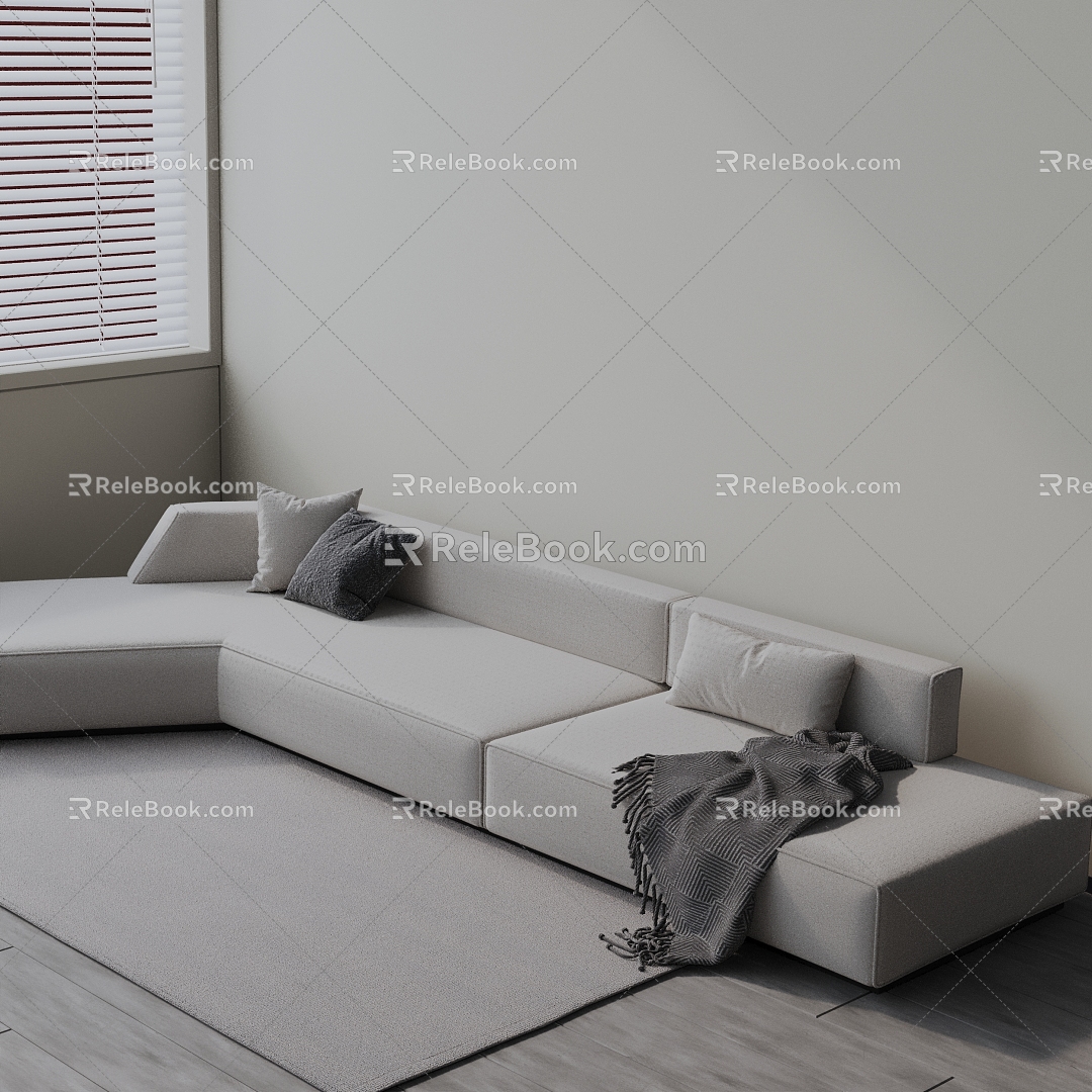 Three-seat sofa 3d model