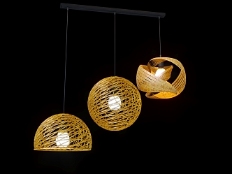 Chandelier dining room lamp simple creative personality led chandelier rear chandelier 3d model