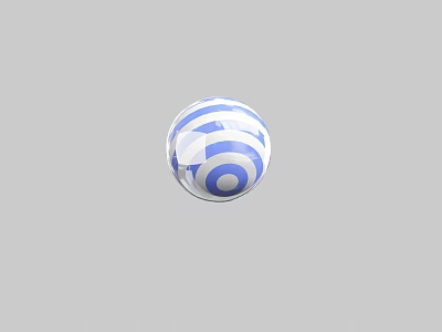 Blue And White Striped Sphere Decorative Ornament Set For Home Decoration 3d model