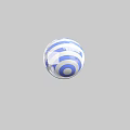 Blue And White Striped Sphere Decorative Ornament Set For Home Decoration