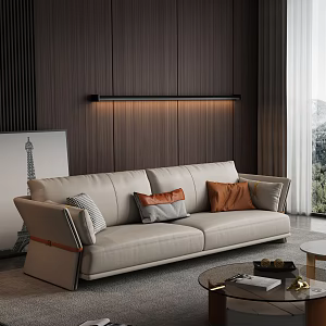 Modern double sofa multiplayer sofa 3d model