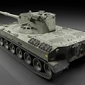 Military Tank With Long Gun Barrel Armored Tracks Turret And Tactical Design 3d model