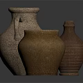 Hand Carved Clay Sculptures Featuring Traditional Pottery Textures And Shapes