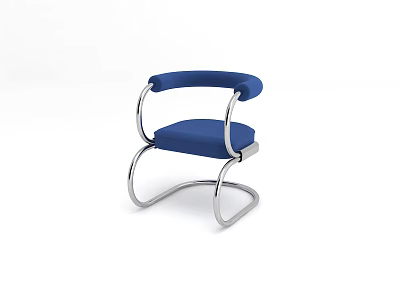 Modern Blue Accent Chair With Upholstered Seat And Metal Frame 3d model