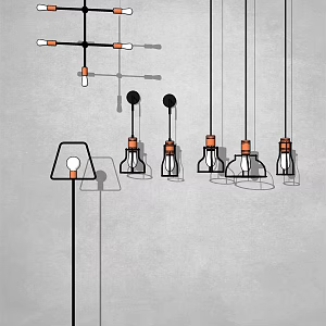 Nordic Lamps Combination Chandelier Wall Lamp Floor Lamp 3d model