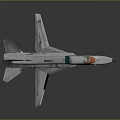 Detailed Silver Fighter Jet Model With Red Cockpit And Landing Gear