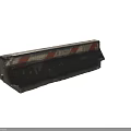 Concrete Road Barrier With Red White Stripes And Chipped Paint For Traffic Safety