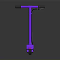 Stylish Metallic Purple Scooter With Shiny Surface And Black Handlebar
