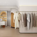 Stylish Clothing Store Interior With Mannequins Dresses Display Tables And Plants