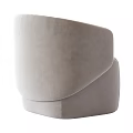 Light Gray Velvet Leisure Chair With Modern Rounded Armrests And Comfortable Design