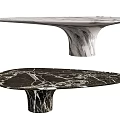 Modern Bar Counter Design With White And Black Marble Oval Top And Pedestal Base