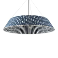 Modern Circular Chandelier With Blue And White Woven Pattern And Striped Design For Interior Decoration 3d model