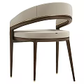 Modern Comfortable Leisure Chair With Beige Upholstered Seat Wooden Frame And Curved Armrest Design