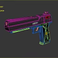 Modern Tactical Handgun Featuring Ventilated Barrel Ergonomic Grip Orange Trigger And Emblem