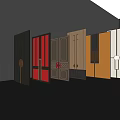 New Chinese style double door tooling gate gate 3d model