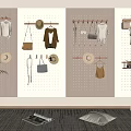 Minimalist Pegboard Wall Decor Hanging Hats Clothes Bags And Small Items For Home Storage
