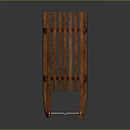 Classic Wooden Sled With Metal Supports For Winter Transport And Traditional Design