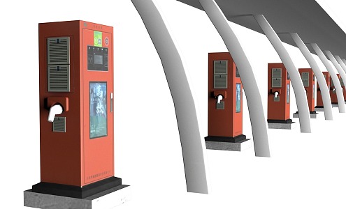 Charging carport car charging station 3d model